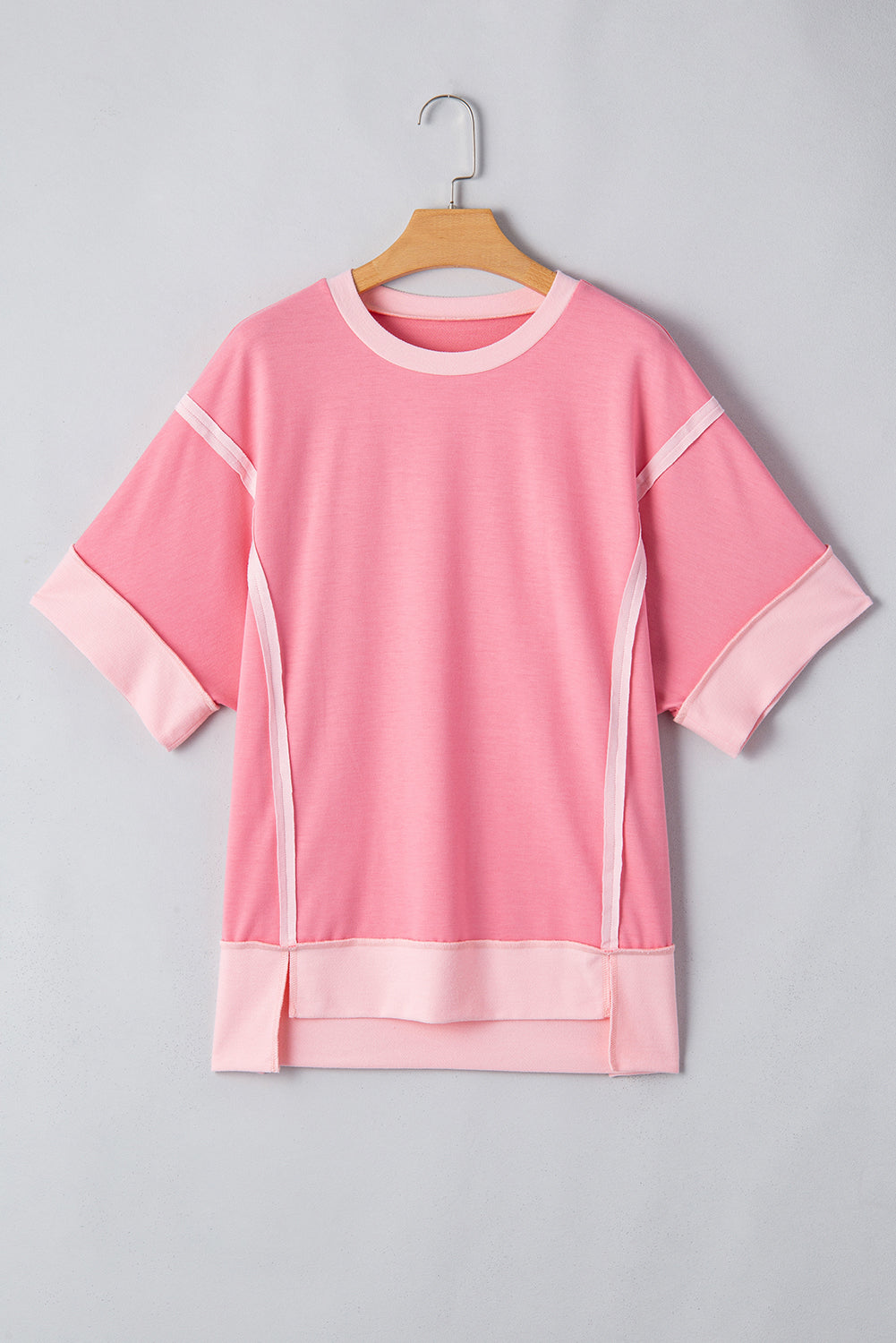 Threaded Pear Katie Raw Seam High Low Side Split Top