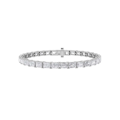 13Cttw Emerald Shaped Lab Grown Diamond (F/VS) Classic Line Bracelet in 14K Gold