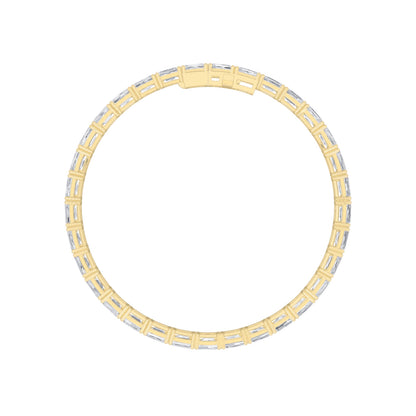 13Cttw Emerald Shaped Lab Grown Diamond (F/VS) Classic Line Bracelet in 14K Gold