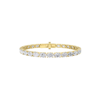 Oval (F/VS) Lab Grown Diamond Prong 14K Yellow Gold Classic Line Tennis Bracelet