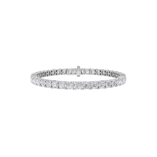 Round Shaped Lab Grown Diamond (F/VS) Classic Tennis Bracelet in 14K White Gold