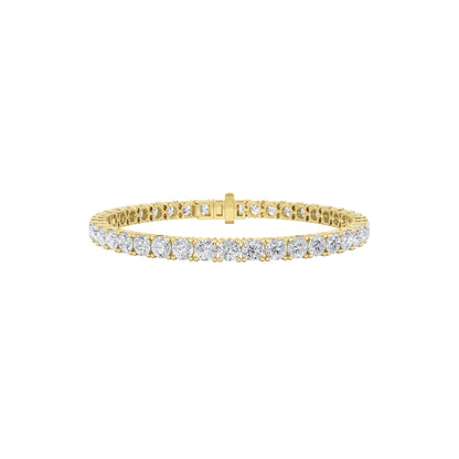 Round Shaped Lab Grown Diamond (F/VS) Classic Tennis Bracelet in 14K Gold