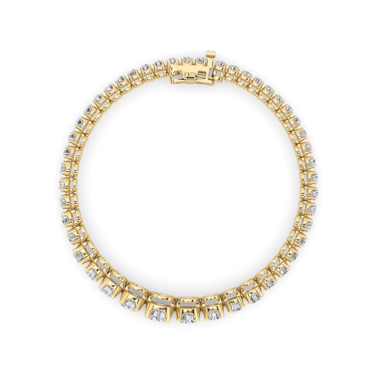 5 Ctw Round (F/VS) Lab Grown Diamond Bezel 14K Yellow Gold Graduating Tennis Bracelet