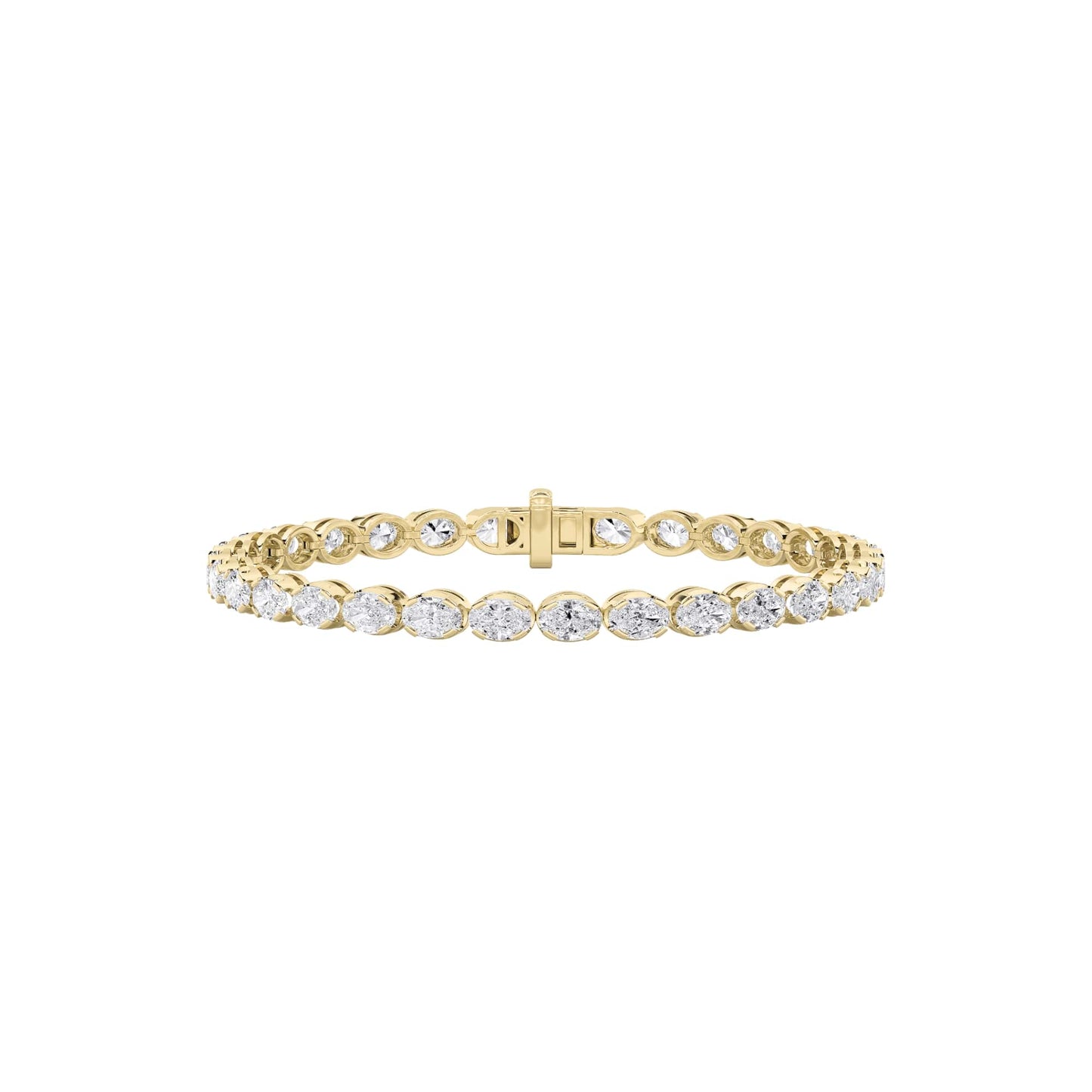 Oval Shaped Lab Grown Diamond (F/VS) Bracelet in 14K Gold