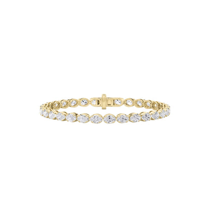 Oval Shaped Lab Grown Diamond (F/VS) Bracelet in 14K Gold