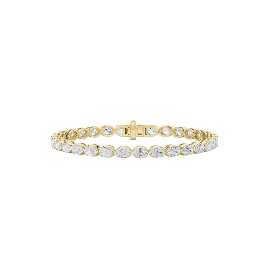 Oval Shaped Lab Grown Diamond (F/VS) Bracelet in 14K Gold