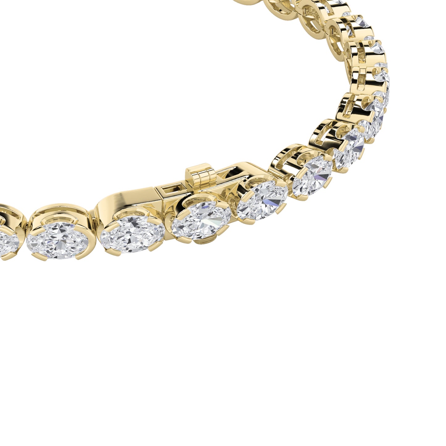 Oval Shaped Lab Grown Diamond (F/VS) Bracelet in 14K Gold