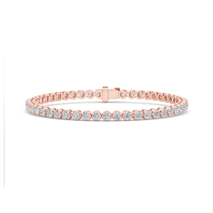 Round Shaped Lab Grown Diamond (F/VS) Tennis Bracelet in 14K Gold
