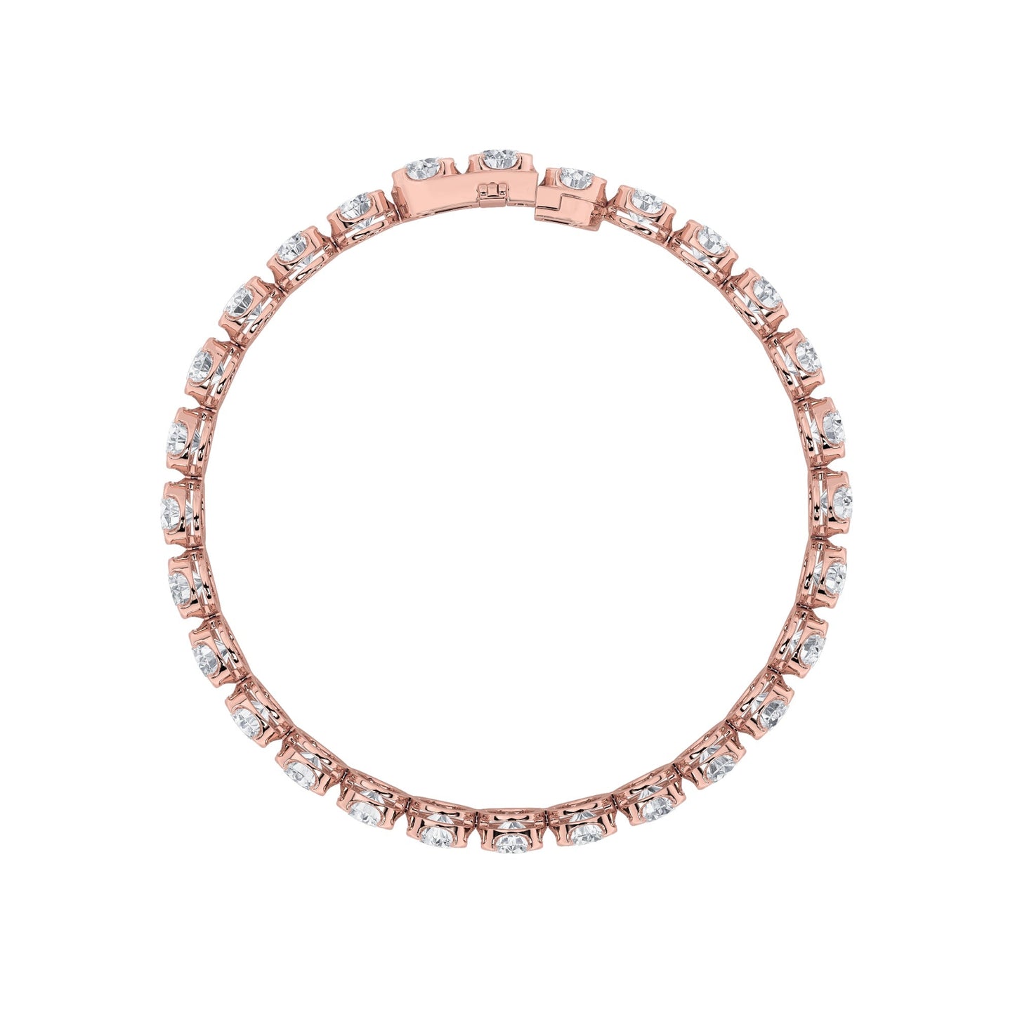 Round Shaped Lab Grown Diamond (F/VS) Tennis Bracelet in 14K Gold