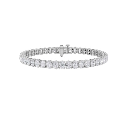 Oval Shaped Lab Grown Diamond East West Line Bracelet in 14K Gold