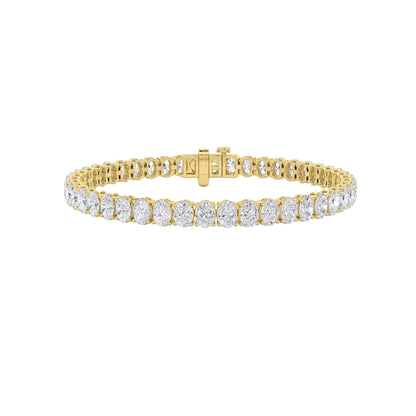 Oval Shaped Lab Grown Diamond East West Line Bracelet in 14K Gold