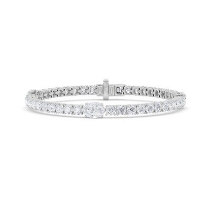 10Cttw Oval Lab Grown Diamond (F/VS) East West Station Bracelet in 14K White Gold