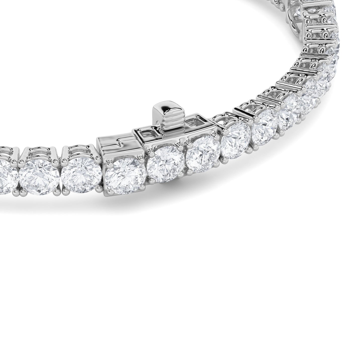 10Cttw Oval Lab Grown Diamond (F/VS) East West Station Bracelet in 14K White Gold
