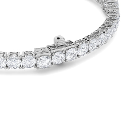 10Cttw Oval Lab Grown Diamond (F/VS) East West Station Bracelet in 14K White Gold
