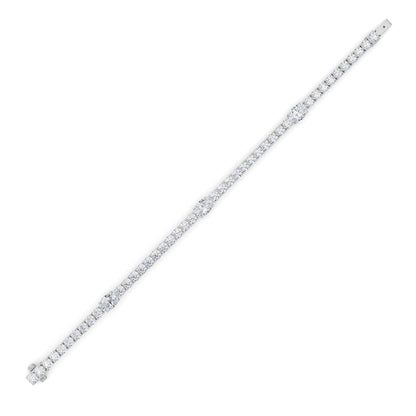 10Cttw Oval Lab Grown Diamond (F/VS) East West Station Bracelet in 14K White Gold