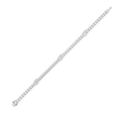 10Cttw Pear Shaped Lab Grown Diamond (F/VS) East West Station Bracelet in 14K Gold