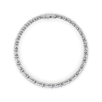 13 Ctw Marquise (F/VS) Lab Grown Diamond Prong 14K White Gold Fancy Tennis Bracelet
