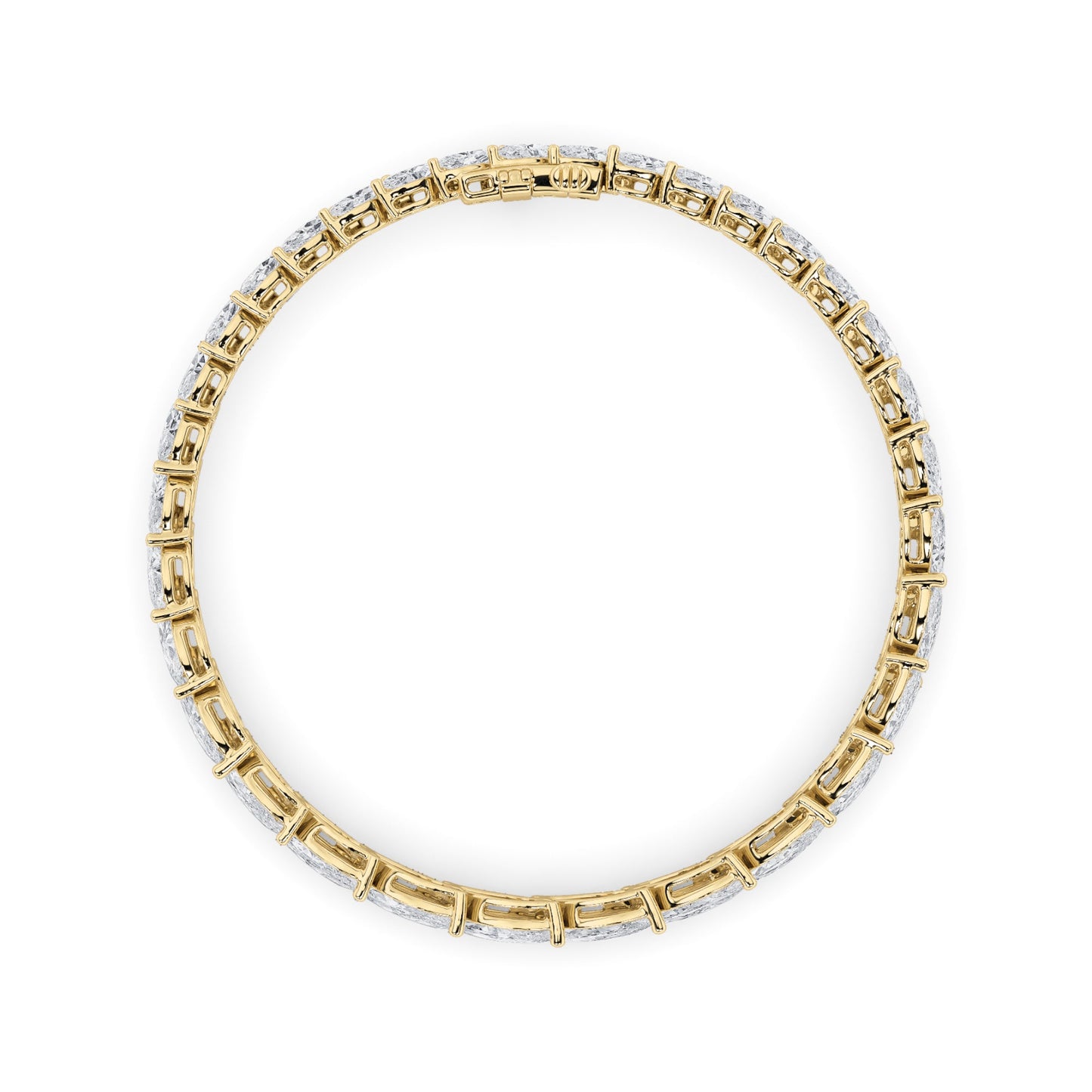 13 Ctw Marquise (F/VS) Lab Grown Diamond Prong 14K Yellow Gold Fancy Tennis Bracelet