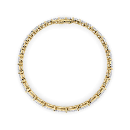 13 Ctw Marquise (F/VS) Lab Grown Diamond Prong 14K Yellow Gold Fancy Tennis Bracelet