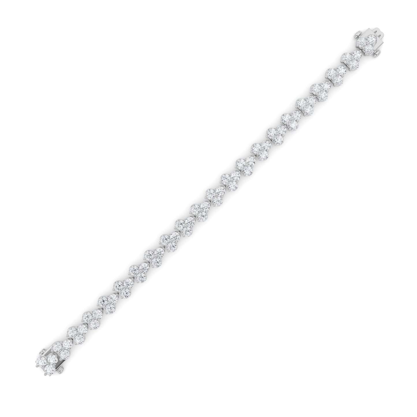 13Cttw Round Shaped Lab Grown Diamond (F/VS) Cluster Bracelet in 14K Gold