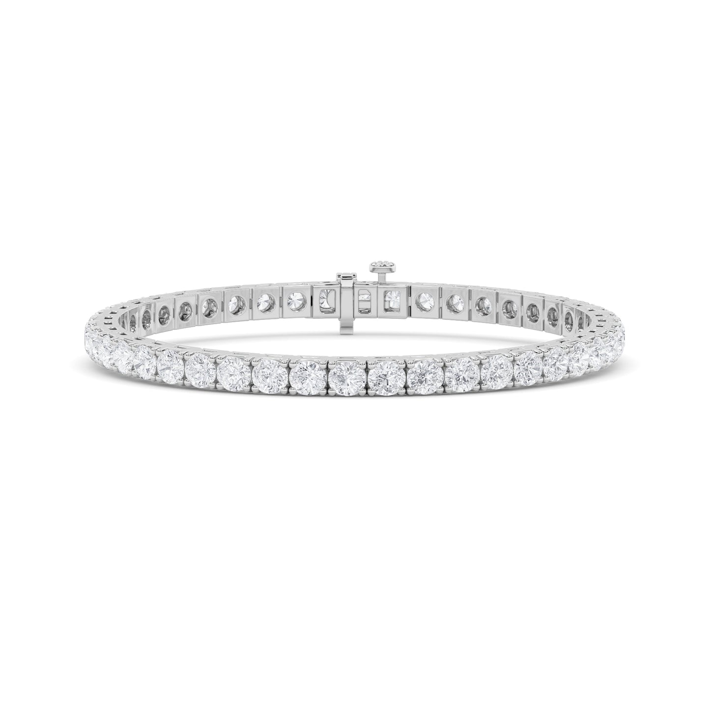 Round Shaped Lab Grown Diamond (F/VS) Bracelet in 14K Gold