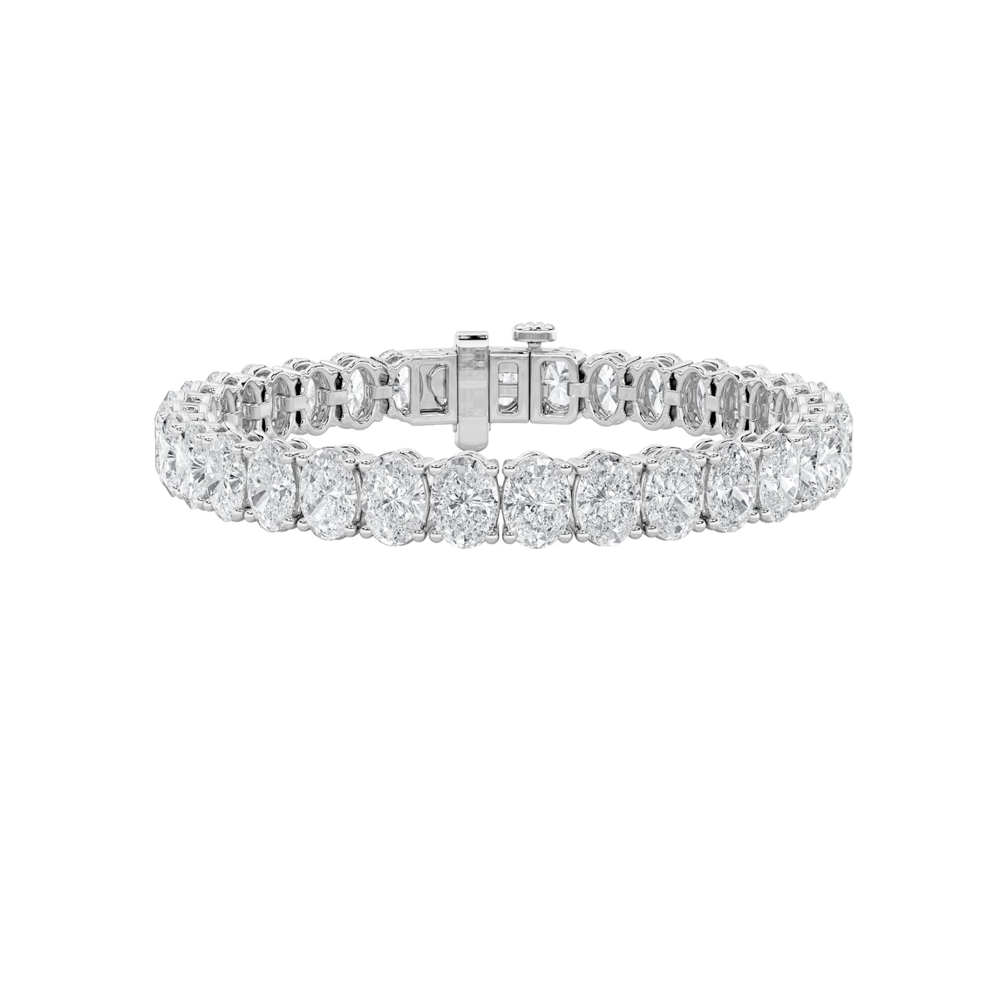 Oval Shaped Lab Grown Diamond North South Bracelet in 14K Gold (F/VS)