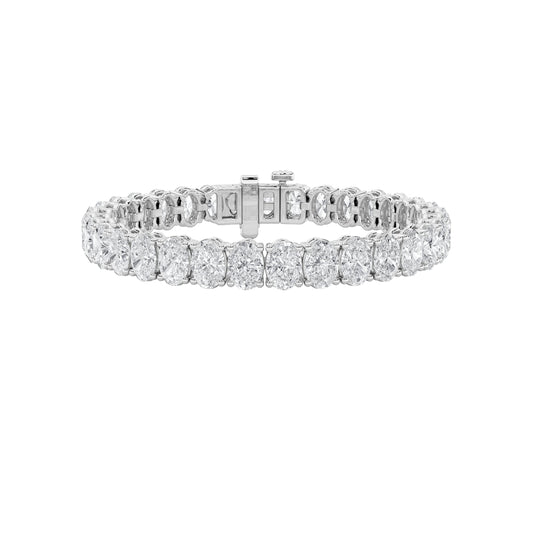 Oval Shaped Lab Grown Diamond North South Bracelet in 14K Gold (F/VS)