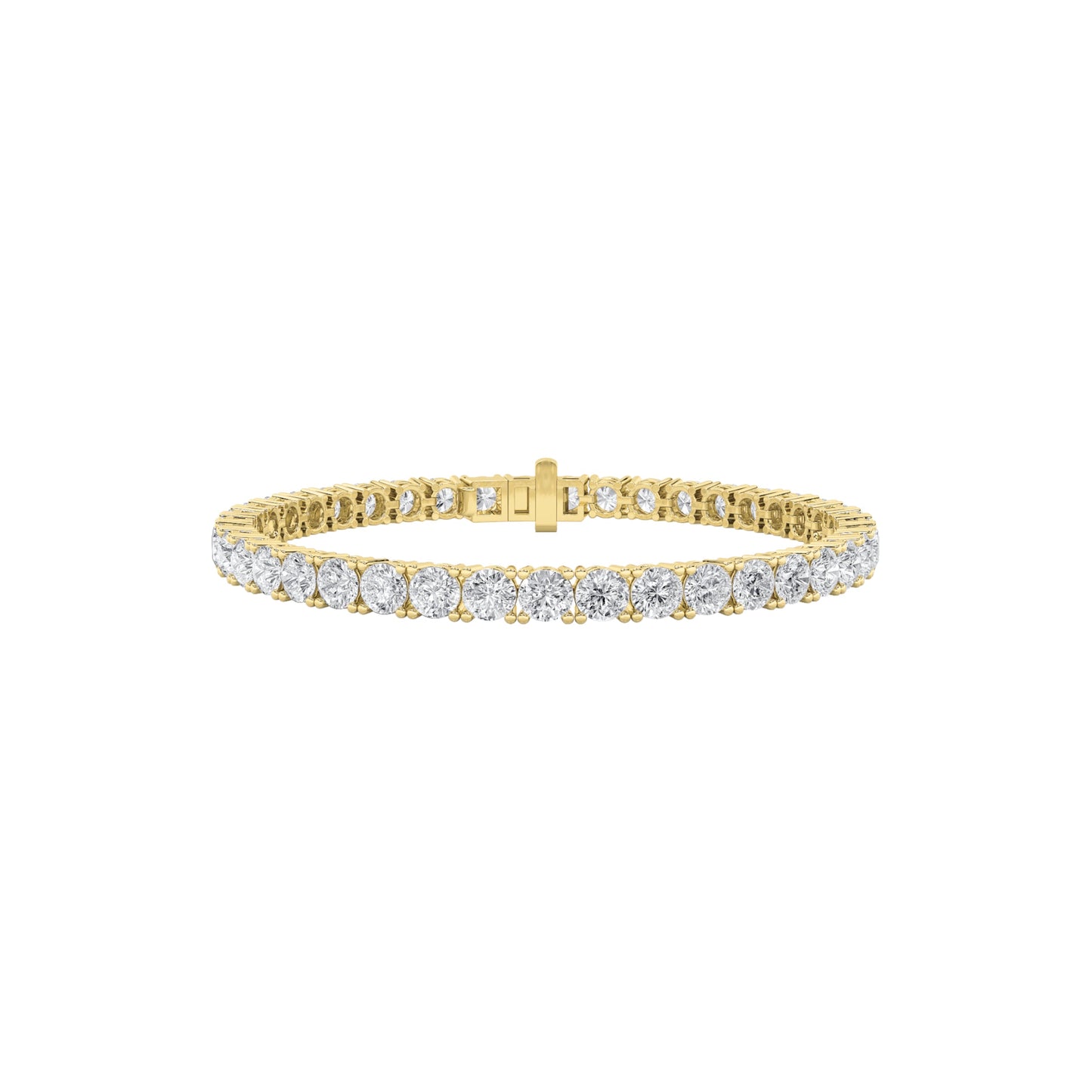 Round Shaped Lab Grown Diamond Tennis Bracelet in 14K Gold (F/VS)