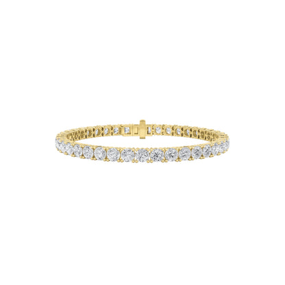 Round Shaped Lab Grown Diamond Tennis Bracelet in 14K Gold (F/VS)