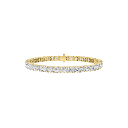 Round Shaped Lab Grown Diamond Tennis Bracelet in 14K Gold (F/VS)