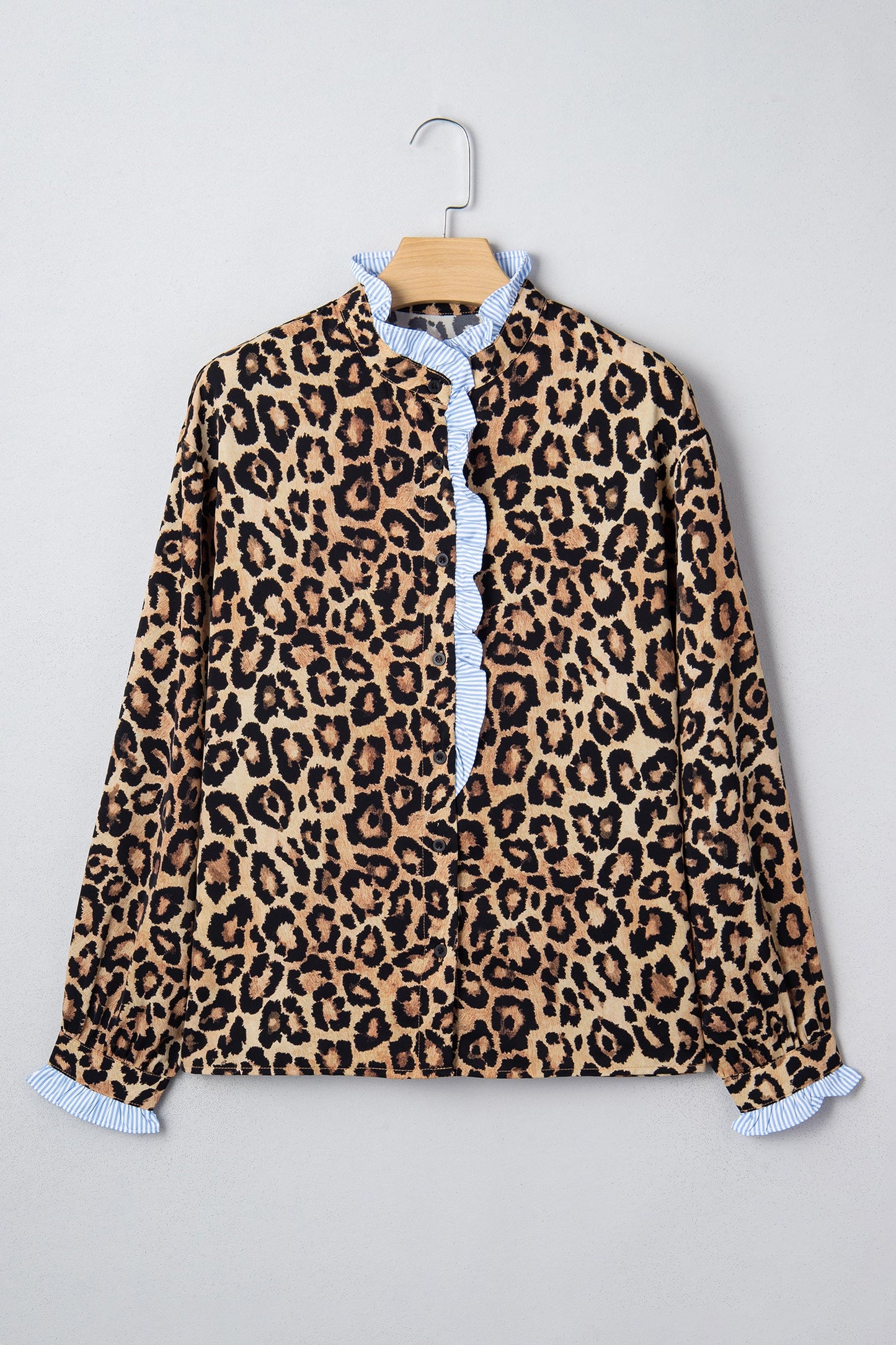 Threaded Pear Charlee Frilled Trim Chic Shirt