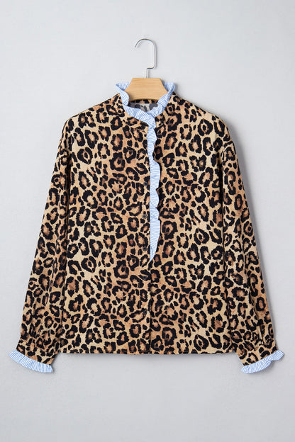 Threaded Pear Charlee Frilled Trim Chic Shirt