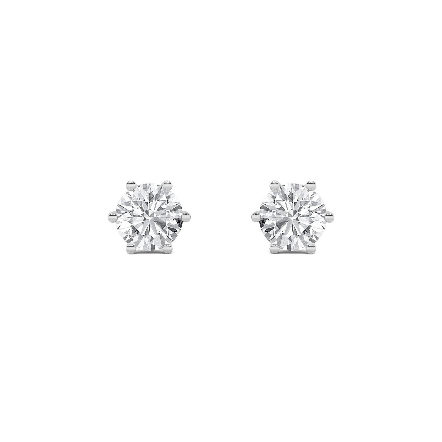 2Cttw Round Shaped Lab Grown Diamond (F/VS) TulipHead Stud Earrings in 14K Gold