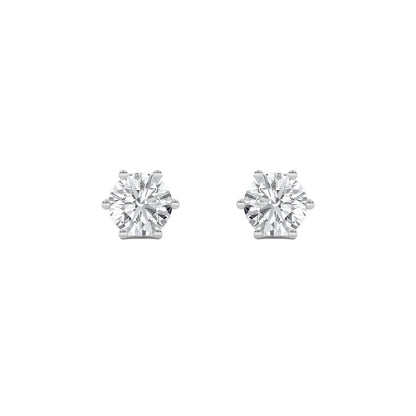 2Cttw Round Shaped Lab Grown Diamond (F/VS) TulipHead Stud Earrings in 14K Gold