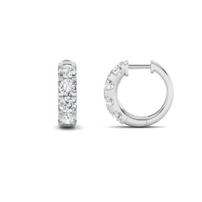 3Cttw Round Shaped Lab Grown Diamond (F/VS) Hoop Earrings in 14K Gold