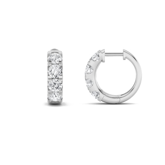 3Cttw Round Shaped Lab Grown Diamond (F/VS) Hoop Earrings in 14K Gold