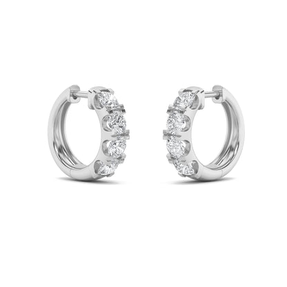 3Cttw Round Shaped Lab Grown Diamond (F/VS) Hoop Earrings in 14K Gold
