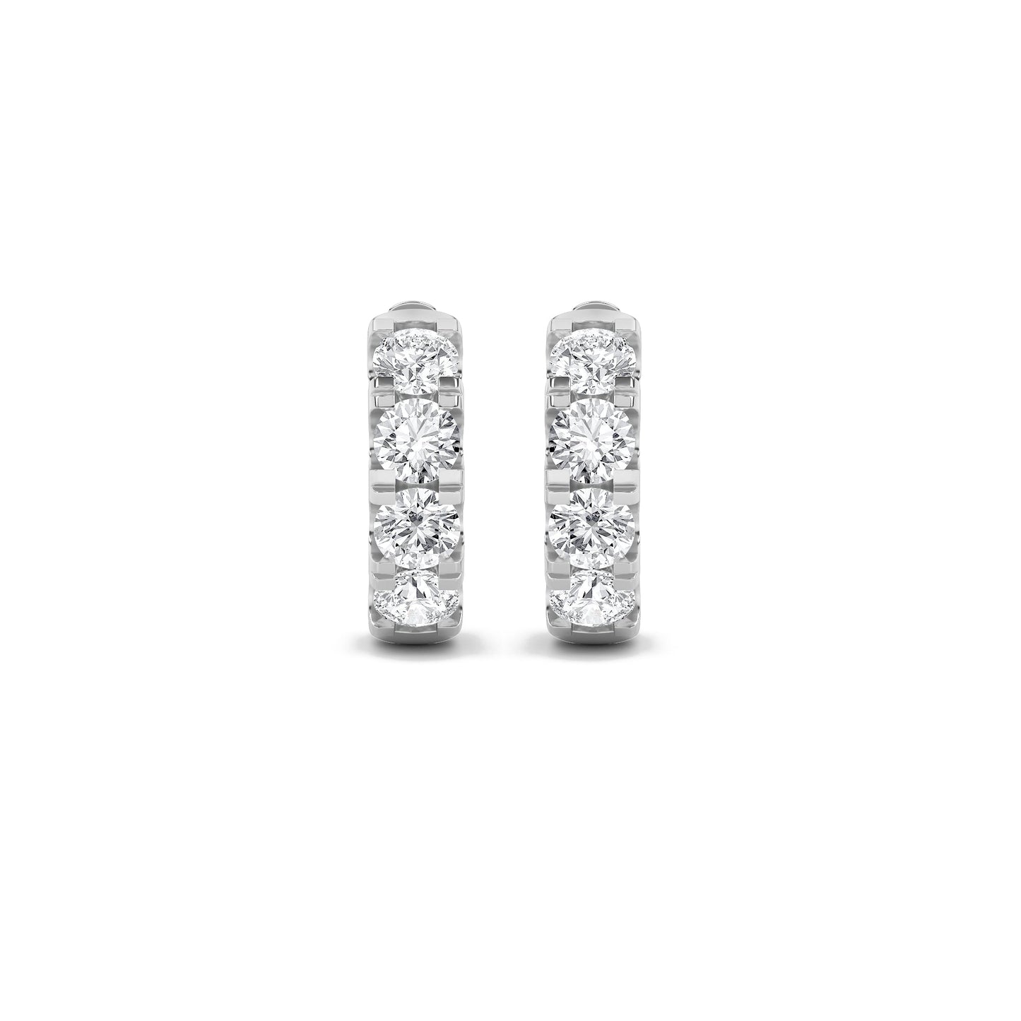 3Cttw Round Shaped Lab Grown Diamond (F/VS) Hoop Earrings in 14K Gold