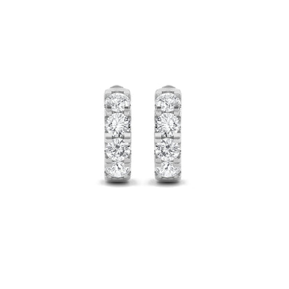 3Cttw Round Shaped Lab Grown Diamond (F/VS) Hoop Earrings in 14K Gold