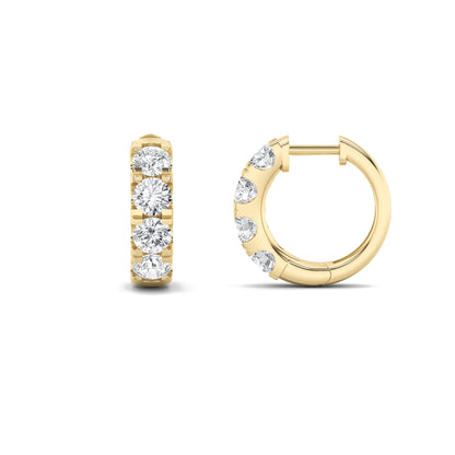 3Cttw Round Shaped Lab Grown Diamond (F/VS) Hoop Earrings in 14K Gold