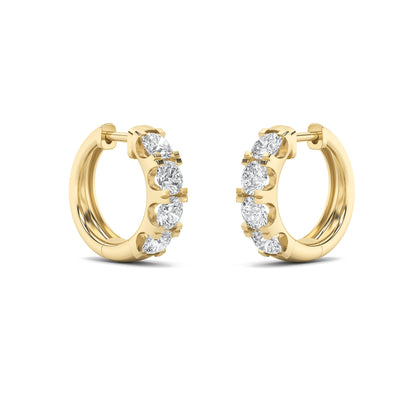 3Cttw Round Shaped Lab Grown Diamond (F/VS) Hoop Earrings in 14K Gold