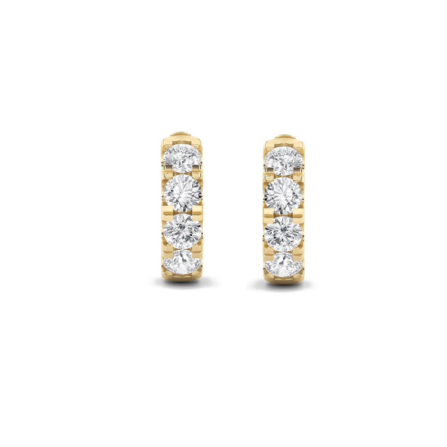 3Cttw Round Shaped Lab Grown Diamond (F/VS) Hoop Earrings in 14K Gold