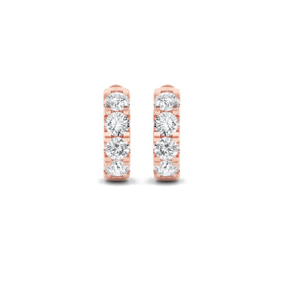 3Cttw Round Shaped Lab Grown Diamond (F/VS) Hoop Earrings in 14K Gold