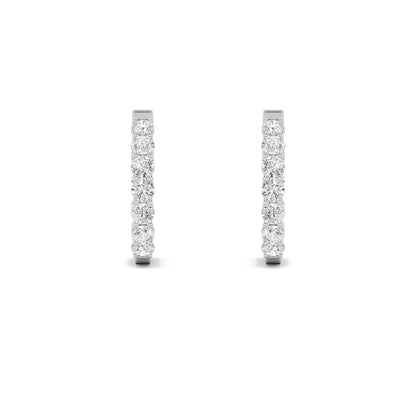 4Cttw Round Shaped Lab Grown Diamond (F/VS) InsideOut Hoop Earrings in 14K Gold