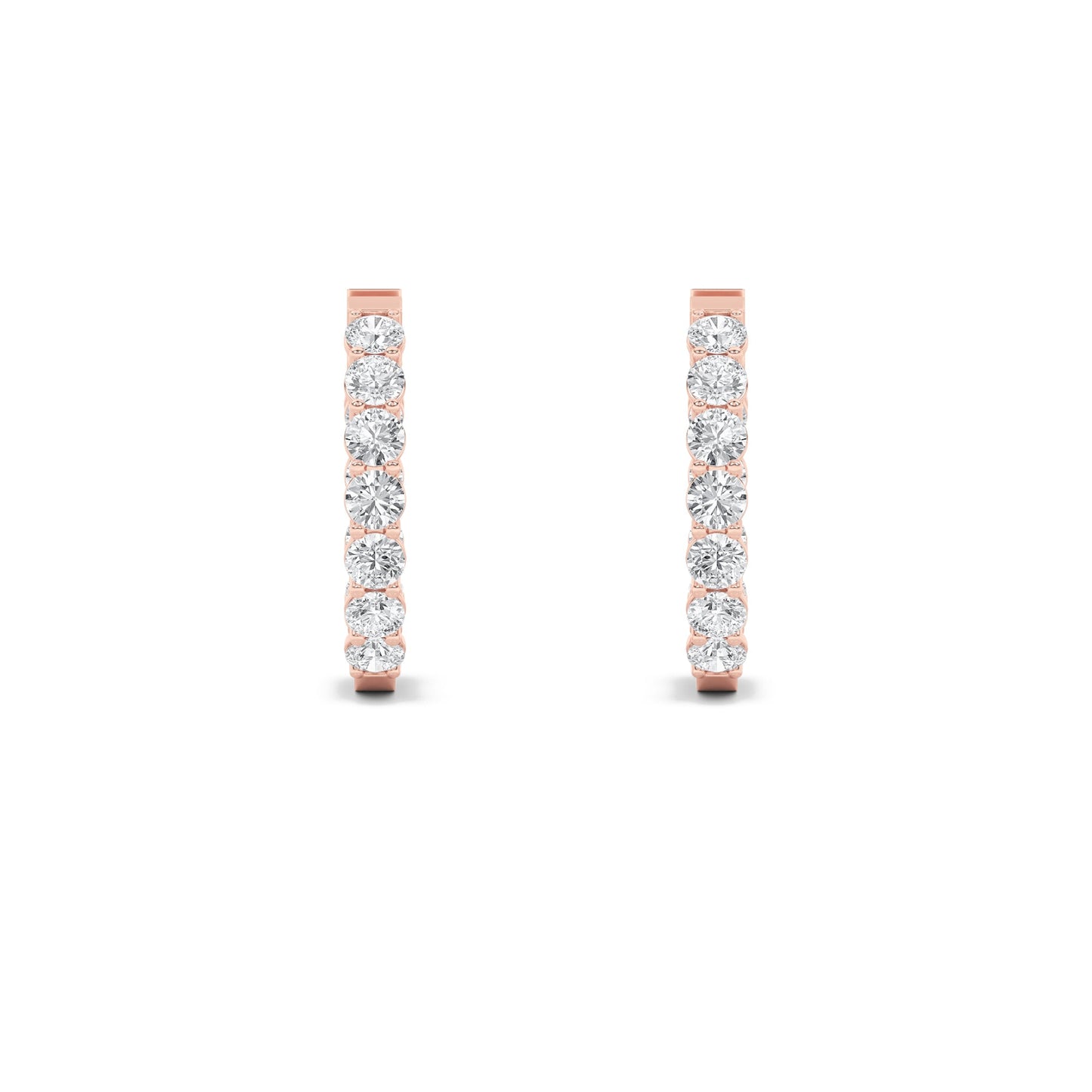 4Cttw Round Shaped Lab Grown Diamond (F/VS) InsideOut Hoop Earrings in 14K Gold