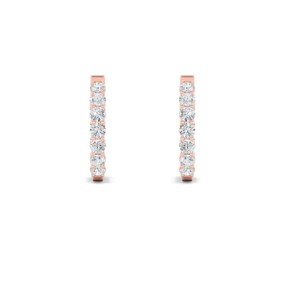 4Cttw Round Shaped Lab Grown Diamond (F/VS) InsideOut Hoop Earrings in 14K Gold