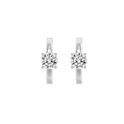 1.5Cttw Round Shaped Lab Grown Diamond (F/VS) Solitaire Huggie Earrings in 14K Gold