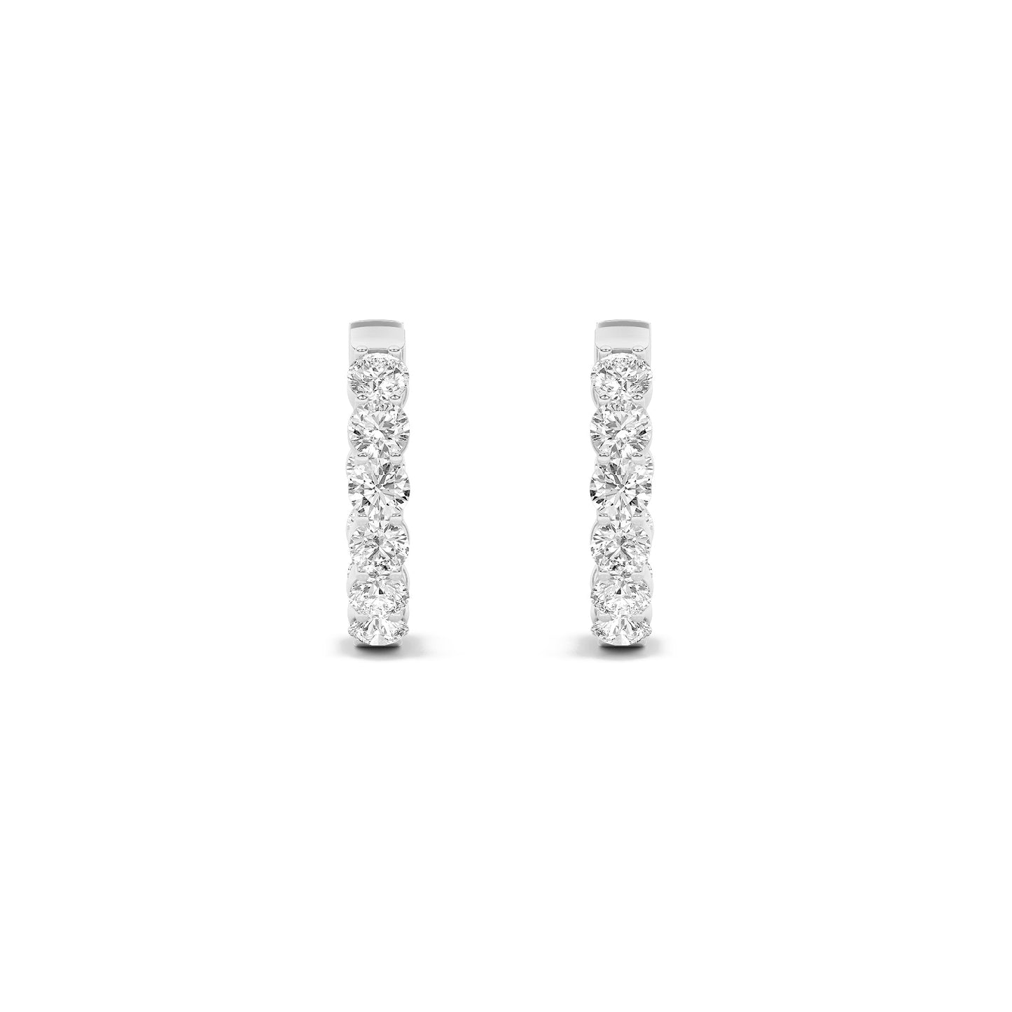 Round Shaped Lab Grown Diamond (F/VS) Insideout Hoop Earrings in 14K Gold