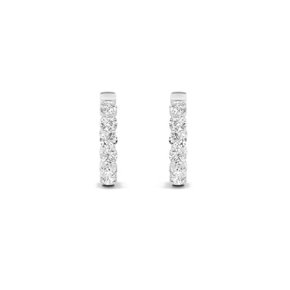 Round Shaped Lab Grown Diamond (F/VS) Insideout Hoop Earrings in 14K Gold