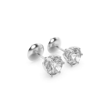 3Cttw Round Shaped Lab Grown Diamond (F/VS) HiddenHalo Stud Earrings in 14K Gold